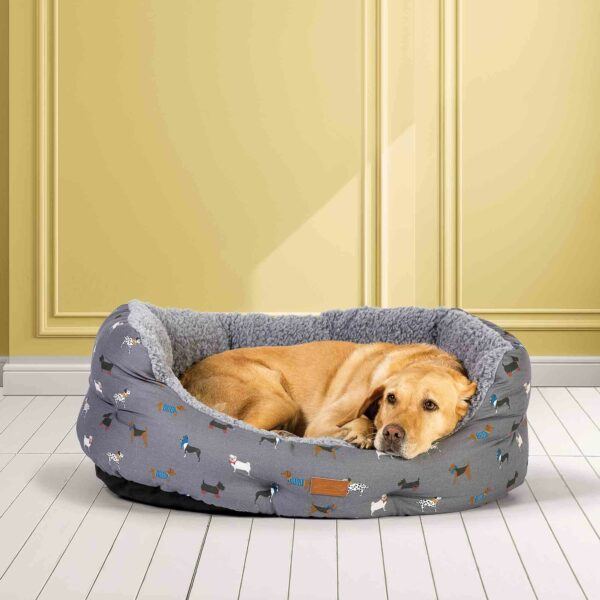 FatFace Marching Dogs Deluxe Slumber Dog Bed - Small 56x52cm