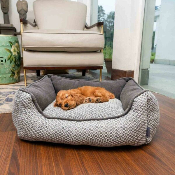 Resploot Snakeskin Snuggle Dog Bed - Grey - Small - W60 x D50cm