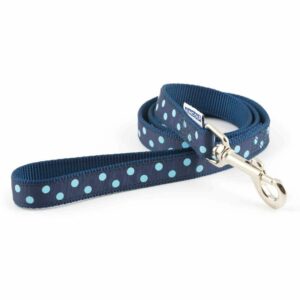 Ancol Vintage Polka Dog Lead - Blue - 1m