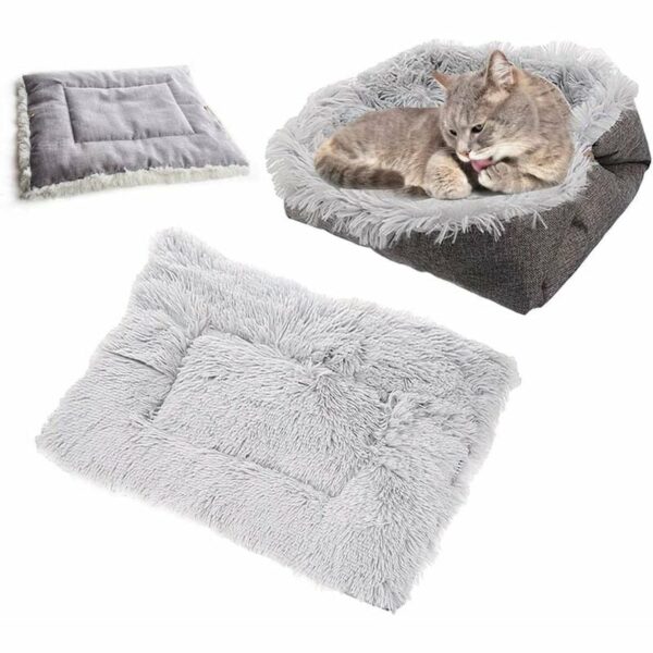 2 in 1 Folding Bed Cushion Suitable for Cats, Dogs and Other Pets Groofoo 61 x 51cm The Ultra Comfort Cozy Nest for Your Cat Dogs Gray