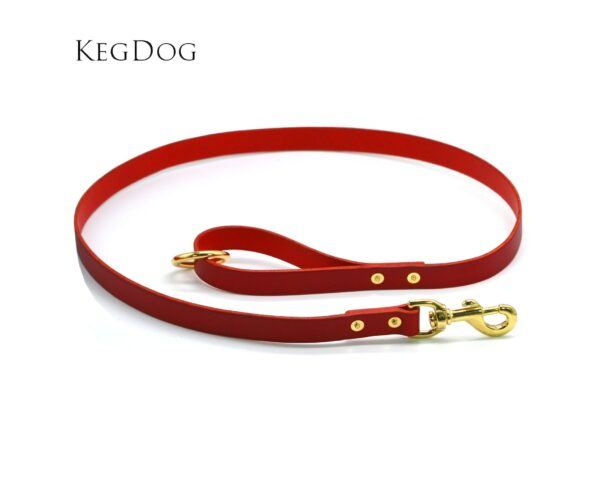 Red Leather - Trigger Clip Dog Lead Leash