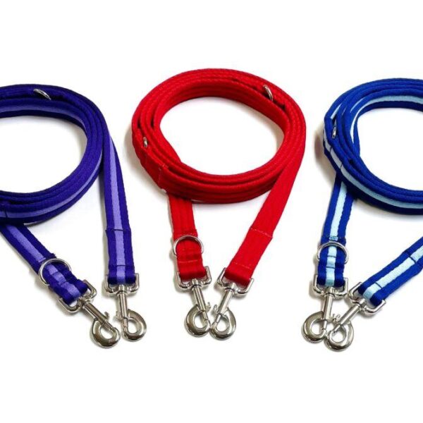 25mm Air Webbing Police Style Dog Training Lead Double Ended Multi Functional Leash 5Ft - 8Ft 11Ft 15Ft in 23 Colours 1St Class Post