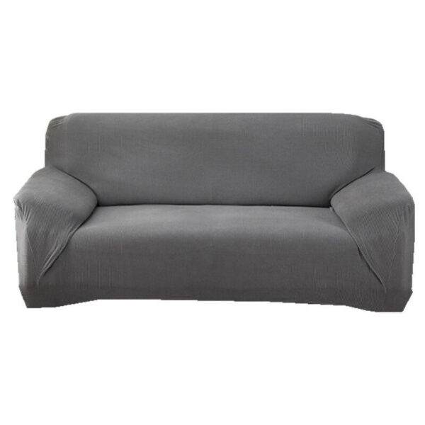 Alwaysh - 1 x Stretch Sofa Cover (145-185cm for 2 Seater Sofa), Furniture Protector Couch Coat with Elastic Bottom, Small Check Fabric (Gray)