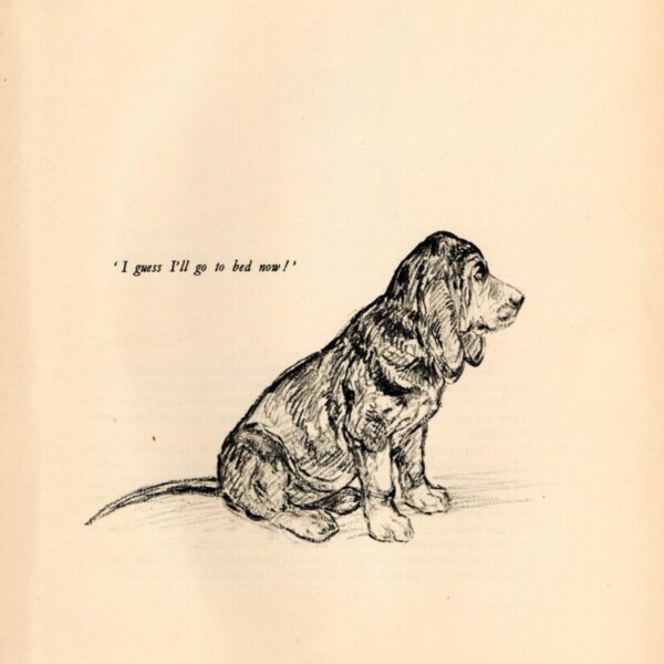 1938 Vintage Dog Print From A Book Of Sketches By K.f. Barker "Guess I'll Go To Bed Now
