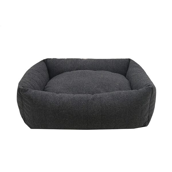 40 Winks Grey Felt with Memory Foam Square Bed for Dogs - Large