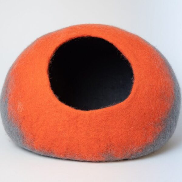 50cm Orange & Grey Eco-Friendly Cat Bed/Small Dog House
