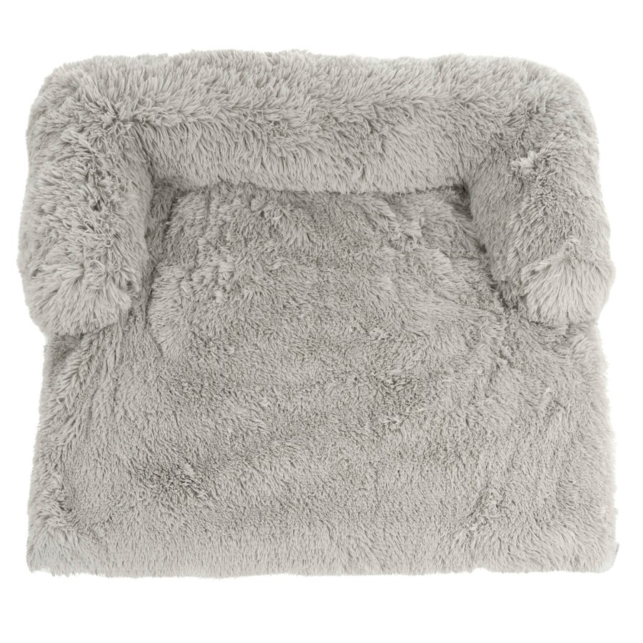 Luxury Pet Bed Couch Plush Cat Dog Sofa Protector Light Grey - L