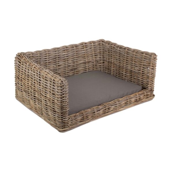 Luxury Rectangular Rattan Dog Sofa Bed - Large
