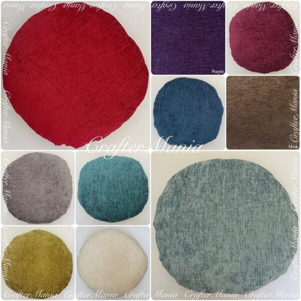 Round Elite Chenille Cushion Pad Insert Filled Circle Pillowcase Bed Sofa Cat Dog Home Decor