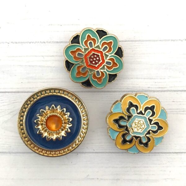 18/20mm Metal Shank Buttons, Pretty Metal Shank Buttons. Gold Backed Coat/Jacket