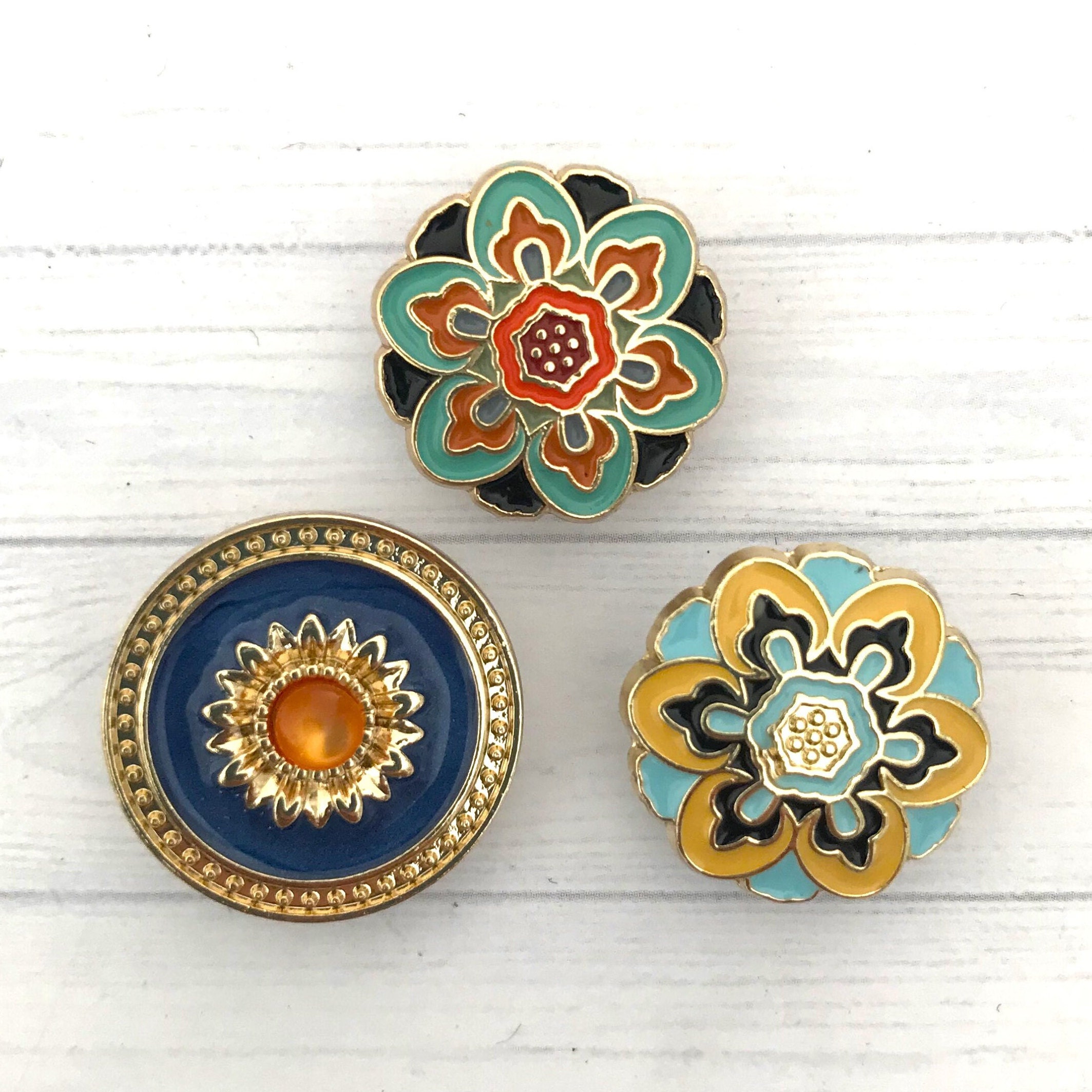 18/20mm Metal Shank Buttons, Pretty Metal Shank Buttons. Gold Backed Coat/Jacket