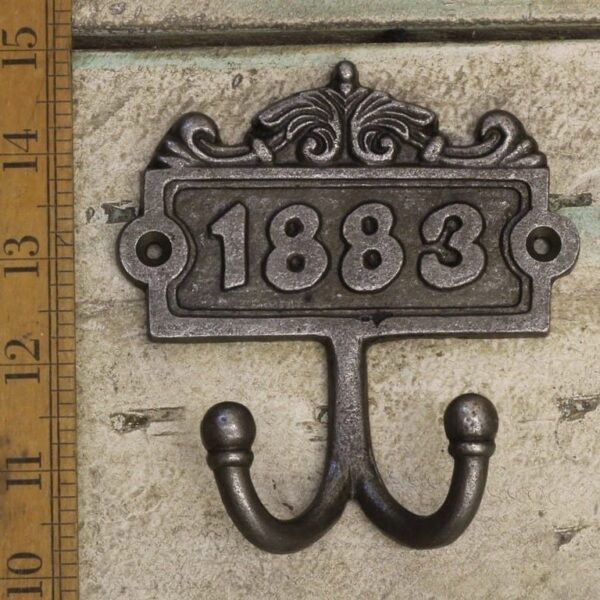 1883 Cast Iron Double Coat Hook Antique Style Rustic Industrial Hooks Pack Of 1 Or 3 French