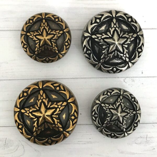 18mm Or 23mm Star Design Metal Buttons, Hollow Backed Star Stylish Shank Buttons. Star Design Coat/Jacket Button