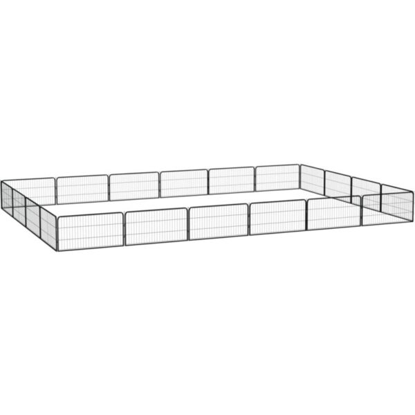 20-Panel Dog Playpen Black 100x50 cm Powder-coated Steel VSVS7722840