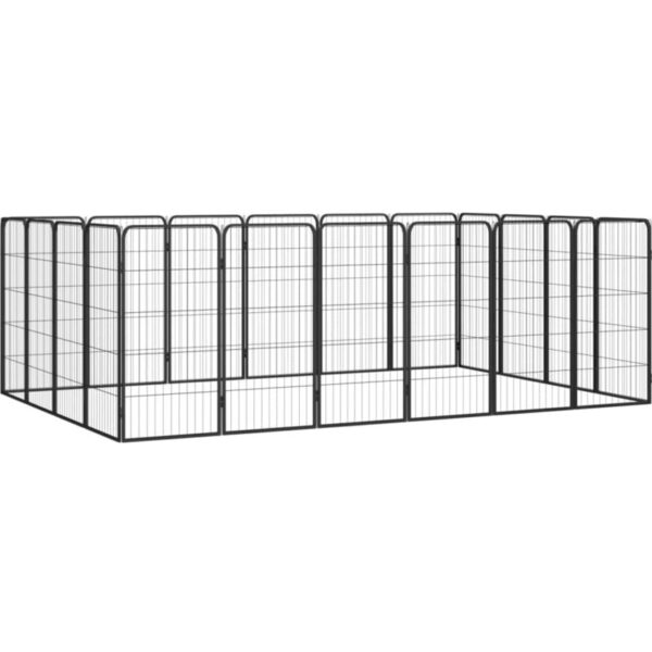20-Panel Dog Playpen Black 50x100 cm Powder-coated Steel VSVS7298448