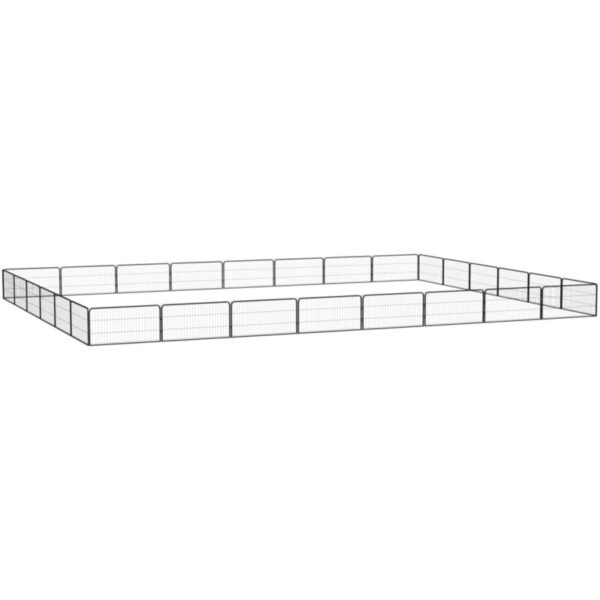 28-Panel Dog Playpen Black 100x50 cm Powder-coated Steel VSVS9349529