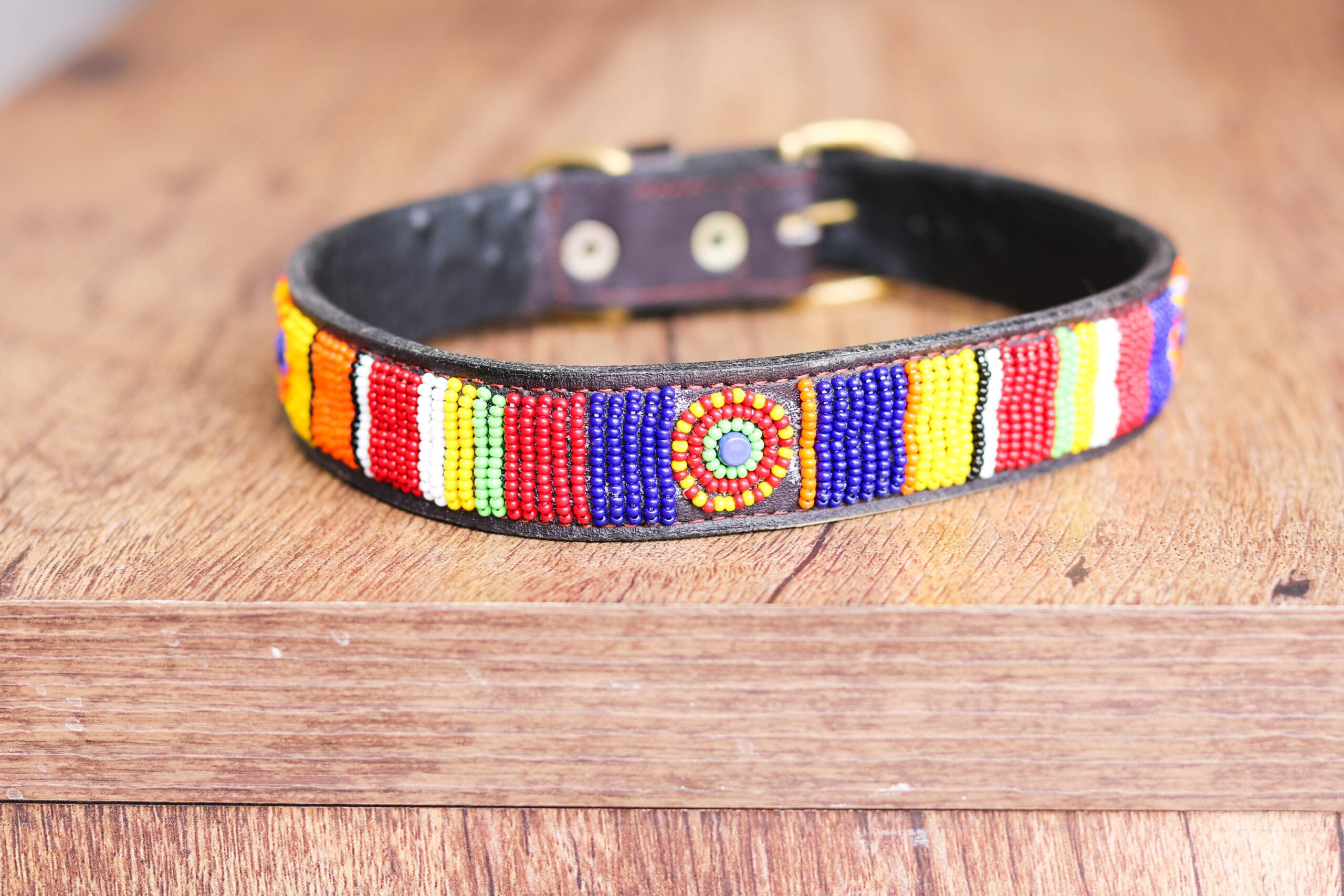 African Beaded Collar, Handmade Dog Collar , Maasai Collar, Leather Pet Gift, Christmas Gift, Leash, Lead