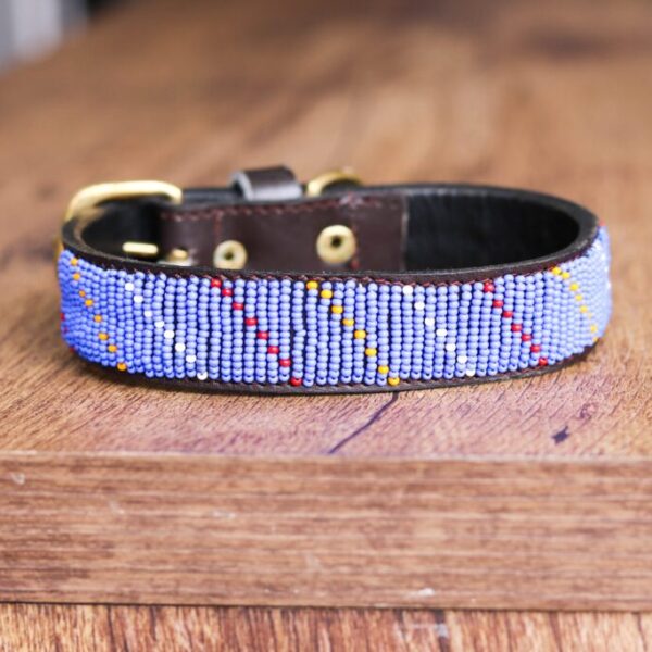 African Beaded Collar, Handmade Dog Collar , Maasai Collar, Leather Pet Gift, Christmas Gift, Leash, Lead