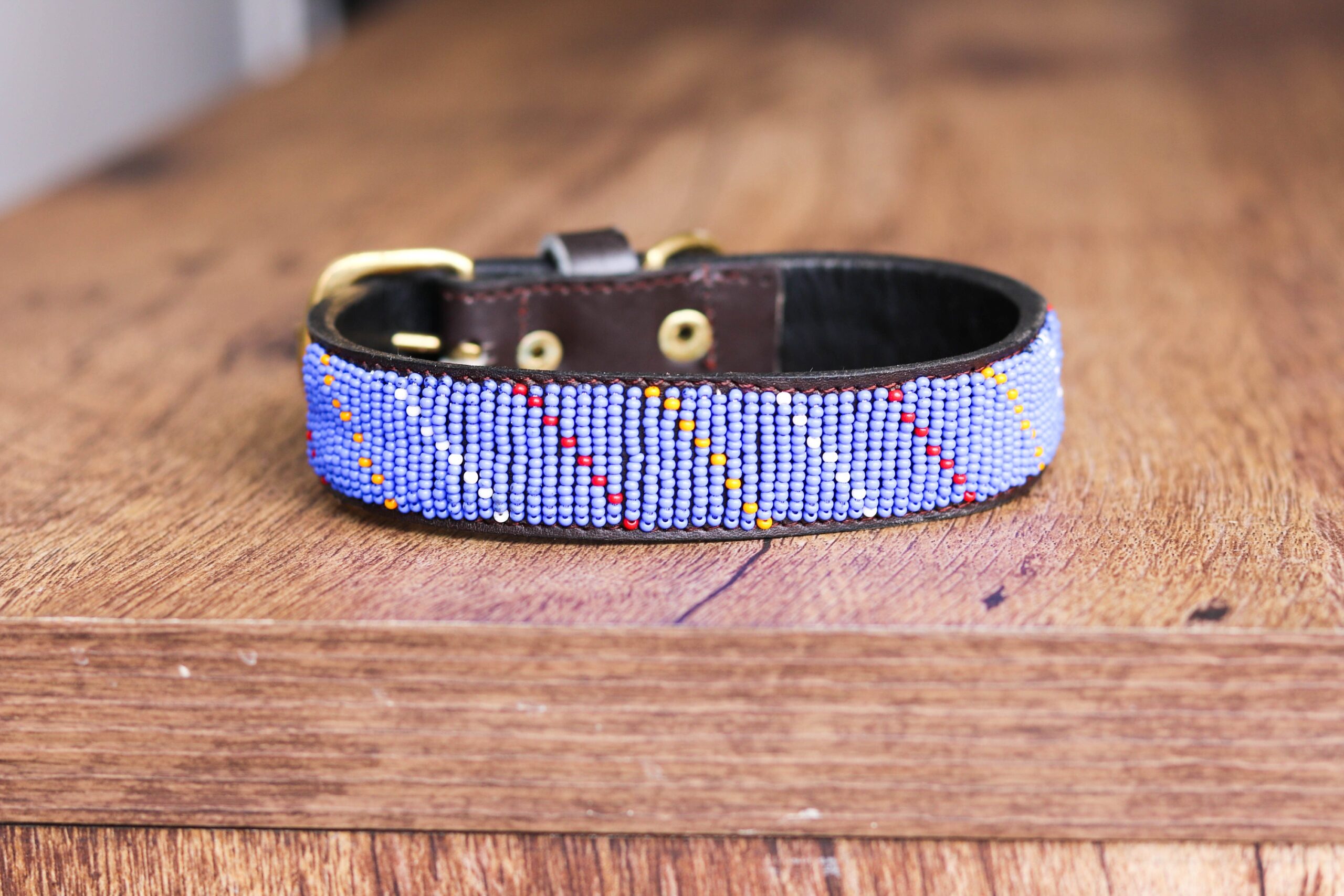 African Beaded Collar, Handmade Dog Collar , Maasai Collar, Leather Pet Gift, Christmas Gift, Leash, Lead