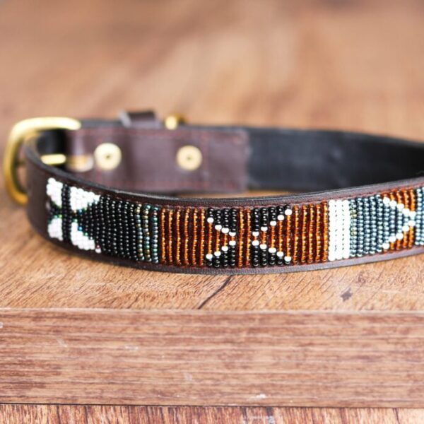 African Beaded Collar, Handmade Dog Collar , Maasai Collar, Leather Pet Gift, Christmas Gift, Leash, Lead