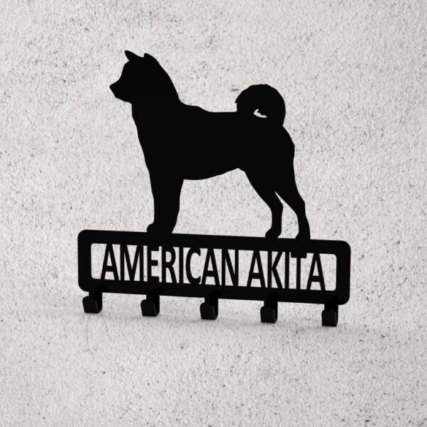 American Akita Key Holder Coat Hanger Dog Lead Hook Personalised Lover Gift