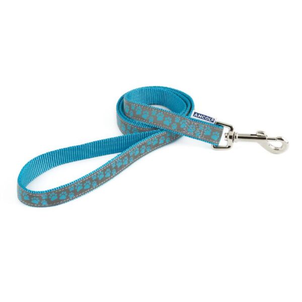 Ancol Dog Leads Fashion Indulgence Blue Paw Prints 1m x 19mm