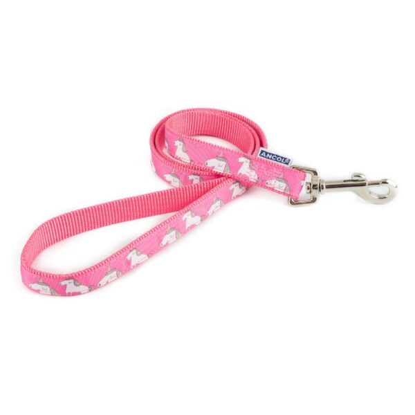 Ancol Dog Leads Fashion Indulgence Pink Unicorn 1m x 19mm