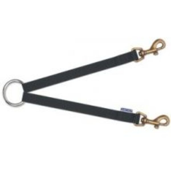 Ancol Nylon Coupler Dog Lead - Black - 30cm