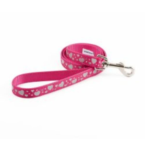 Ancol Pink Hearts Fashion Dog Lead - Pink Hearts
