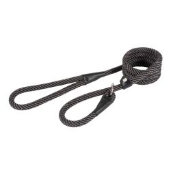 Ancol Rope Dog Lead - Black/Grey