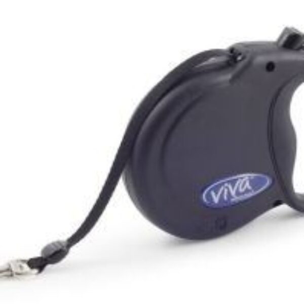 Ancol Viva Extendable Lead Black Small Dog 20kg 5m - 36060