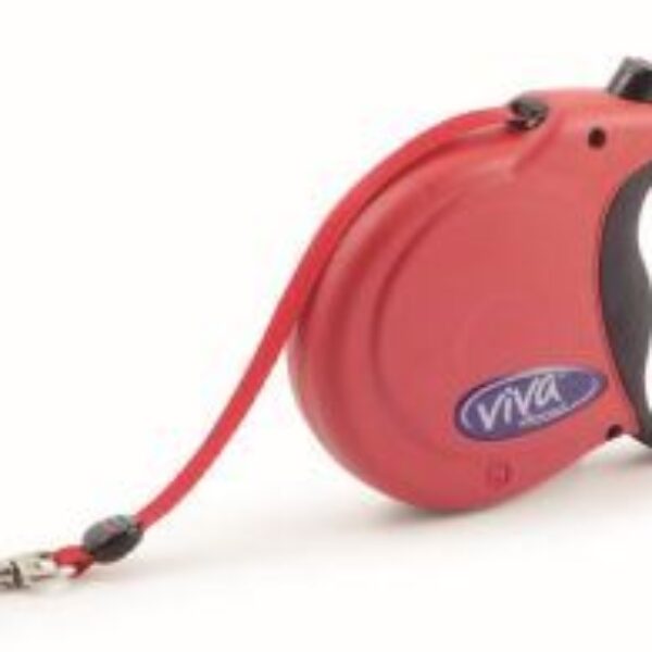 Ancol Viva Extendable Lead Red Large Dog 50kg 5m - 36069
