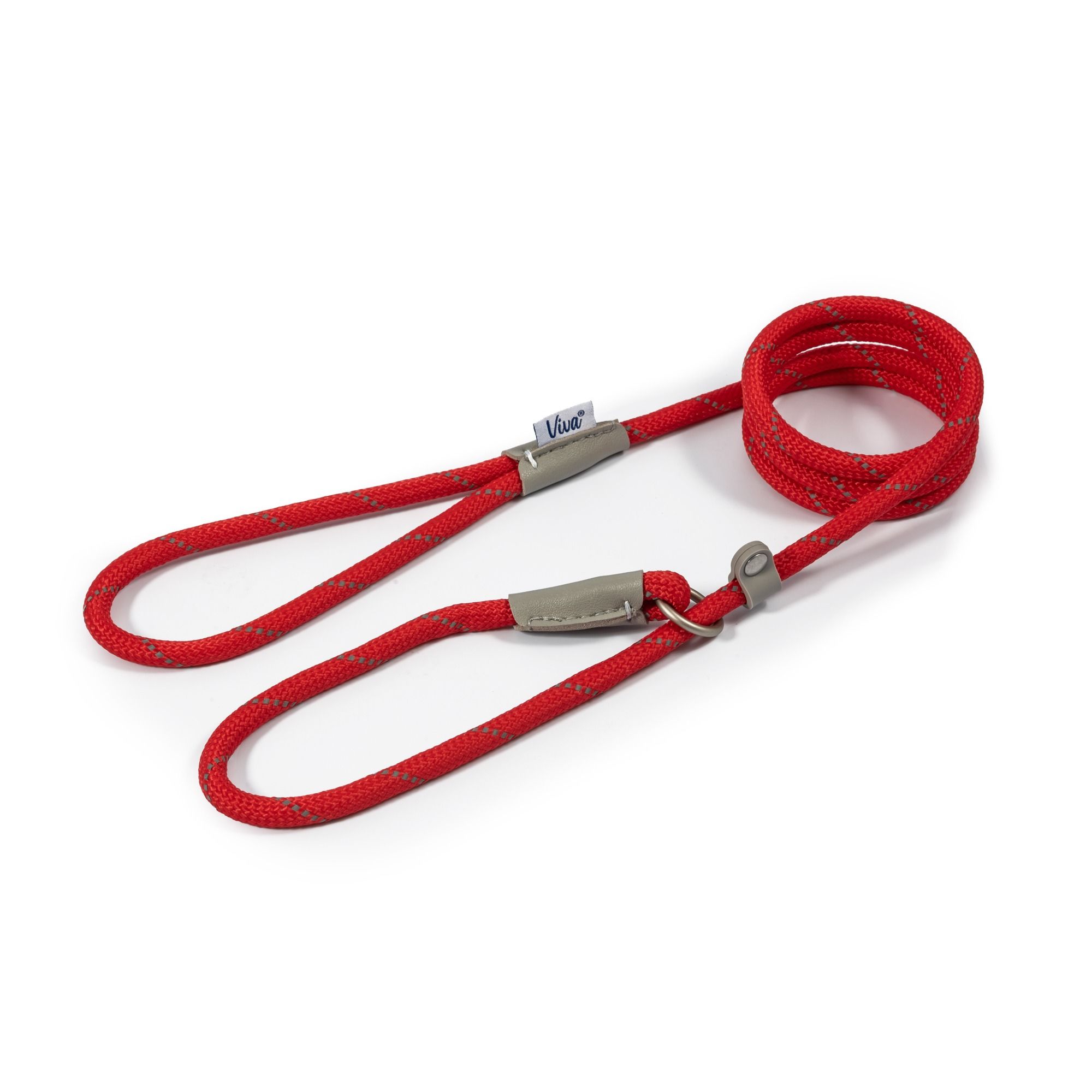 Ancol Viva Rope Slip Leads for Dogs Red - 1.0cm x 120cm