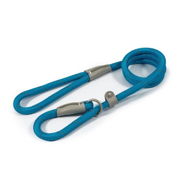 Ancol Viva Rope Slip Reflective Blue Dog Lead - 1.2cm x 150cm