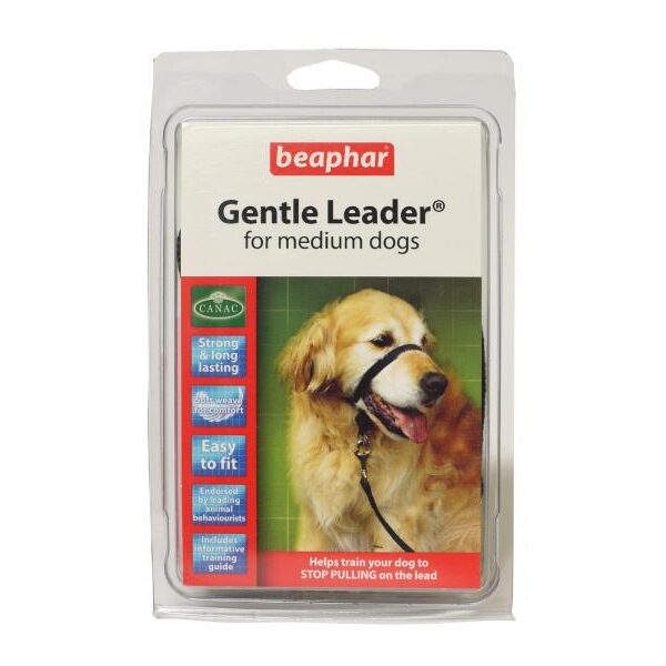 Beaphar Gentle Leader Dog Head Collar - Black - Medium