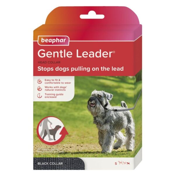 Beaphar Gentle Leader Head Collar Dog Lead STOPS Pulling Black 3 Sizes - Small