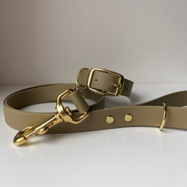 Beige Waterproof Dog Lead | Personalised Biothane