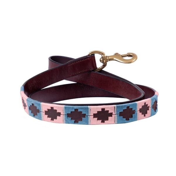 Benji and Flo Sublime Polo Leather Dog Lead Grape and Riviera - 115cm