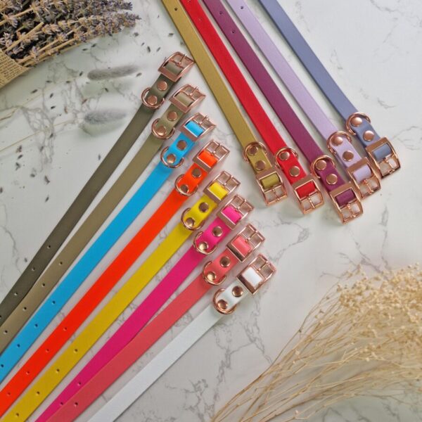 Biothane Dog Collar Or Lead - Rose Gold Or Stainless Steel Fittings 16mm 25mm