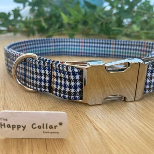 Black & White Gingham Dog Collar Lead