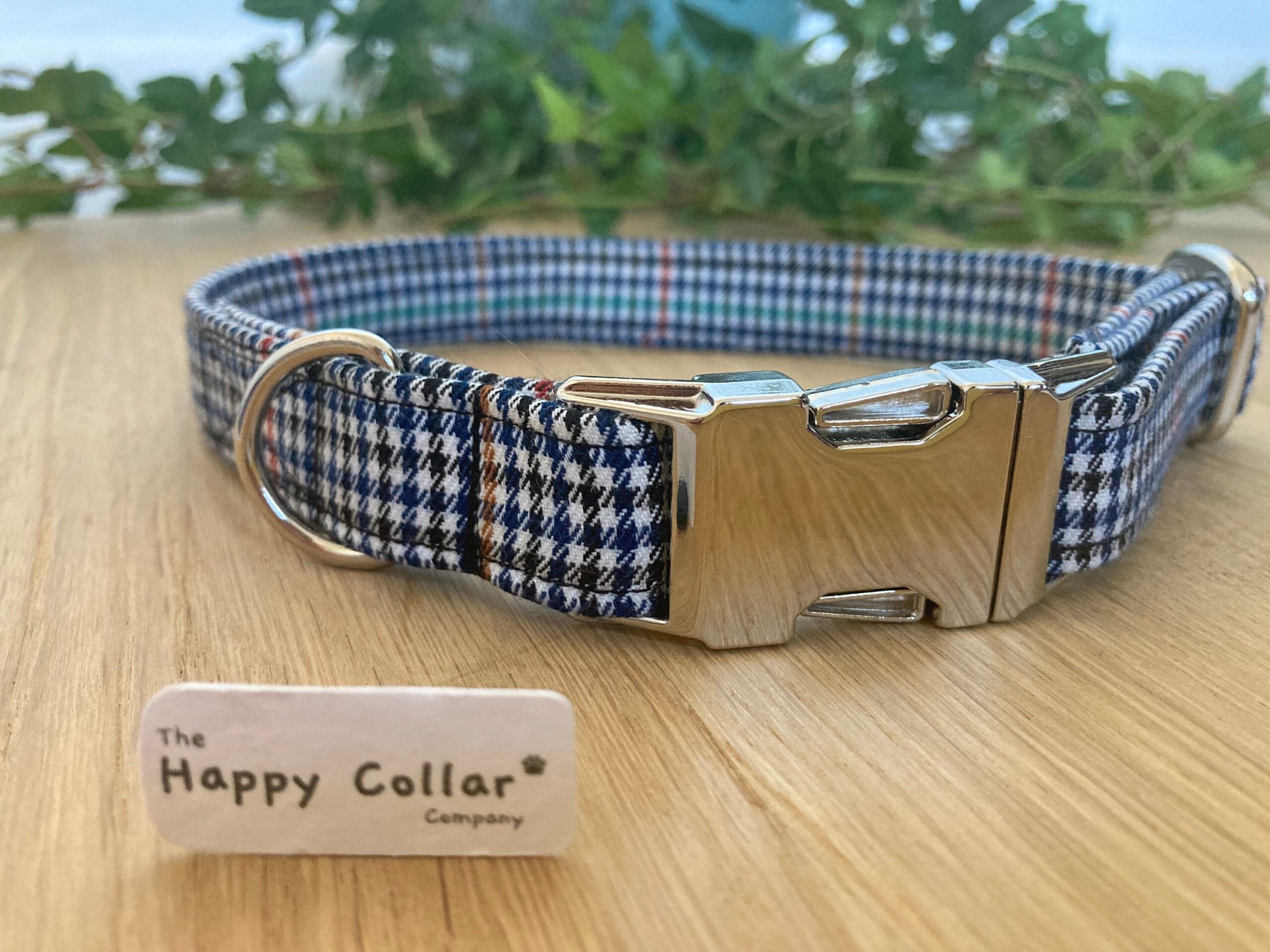 Black & White Gingham Dog Collar Lead