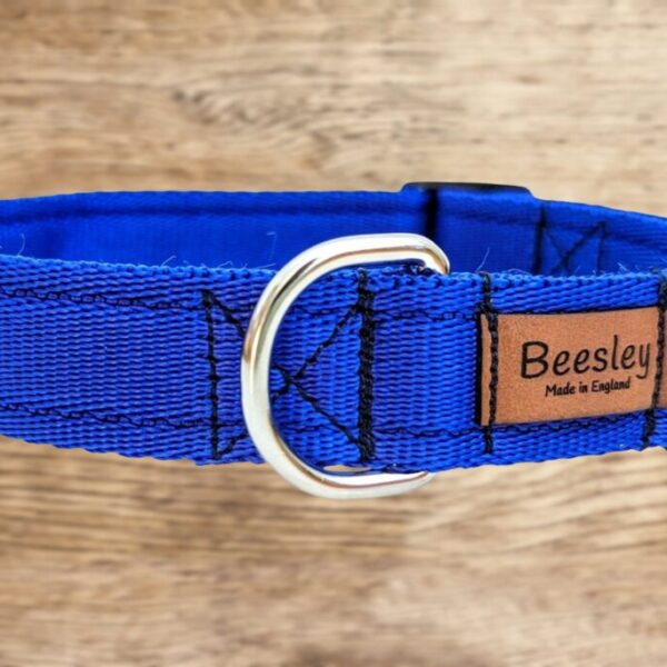 Blue Cushion Webbing Adjustable Dog Collar, Heavy Duty Quick Release Buckle, Matching Lead Available