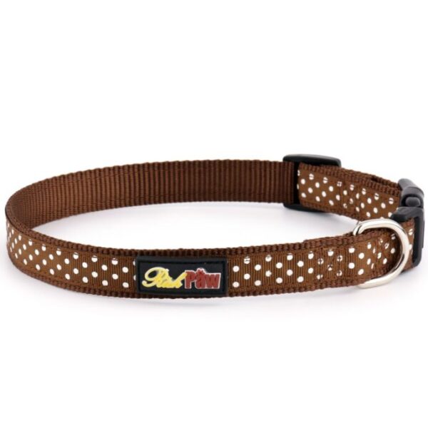 Brown Polka Dot Dog Collar & Matching Lead Available - Puppy Spotti By Richpaw Collars