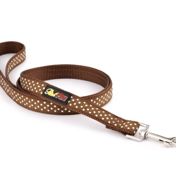 Brown Polka Dot Dog Lead - Puppy & Spotti By Richpaw Matching Collars Available