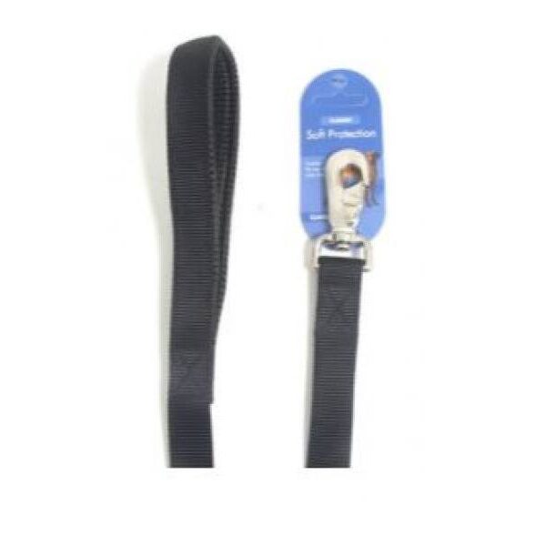Classic Soft Protection Black Dog Lead - 19mm x 102cm
