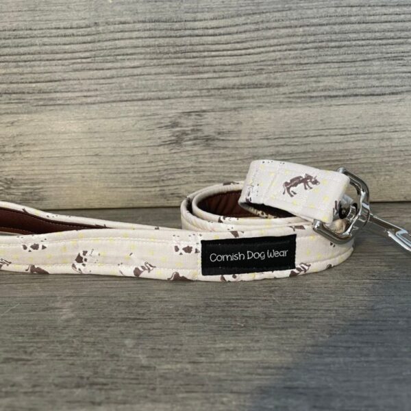 Cow Print Full Fabric Dog Lead