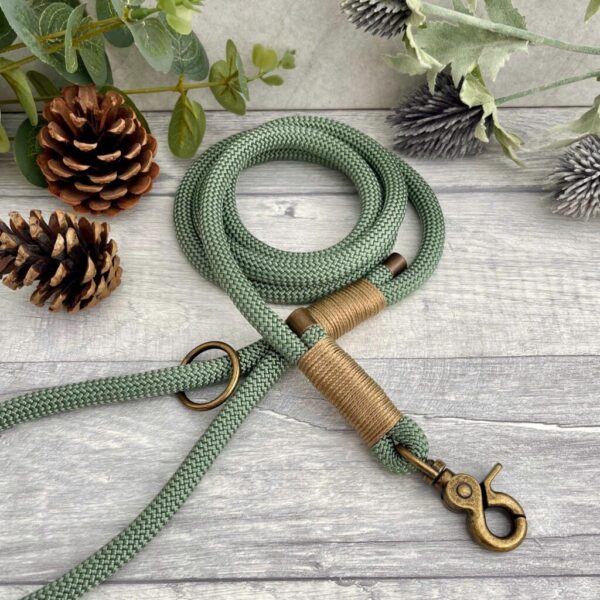 Custom Paracord Rope Dog Lead, Foggy Green Design Your Own, Lead