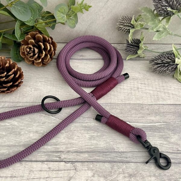 Custom Paracord Rope Dog Lead, Mauve, Design Your Own