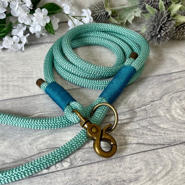 Custom Paracord Rope Dog Lead, Sea Green, Design Your Own, Slip Lead