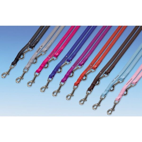 Nobby Double Back Swarovski Crystal Dog Training Lead - Light Blue - 12mm x 200cm